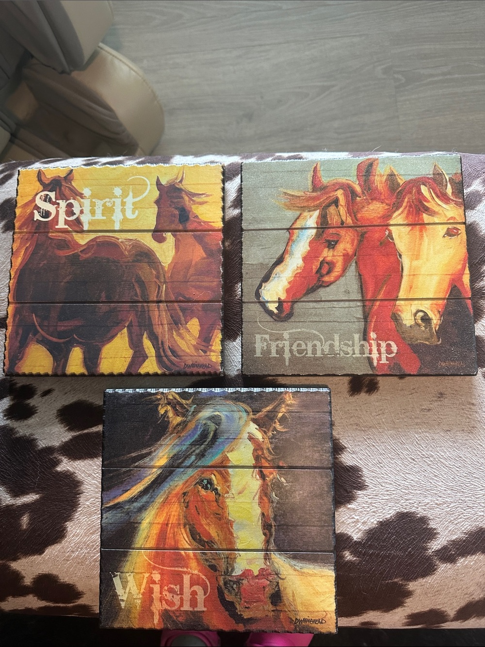 Equestrian Wall Plaque Set — Spirit, Friendship & Wish multicolor